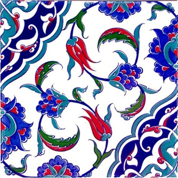 Armada Çini Osmanlı Iznik Desen Kütahya Çini Karo 20x20 cm Ac 44 - Image 1