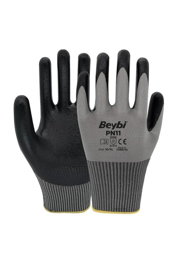 Beybi Pn11 Polyester Örme Nitril Eldiven 12 Adet - Image 1