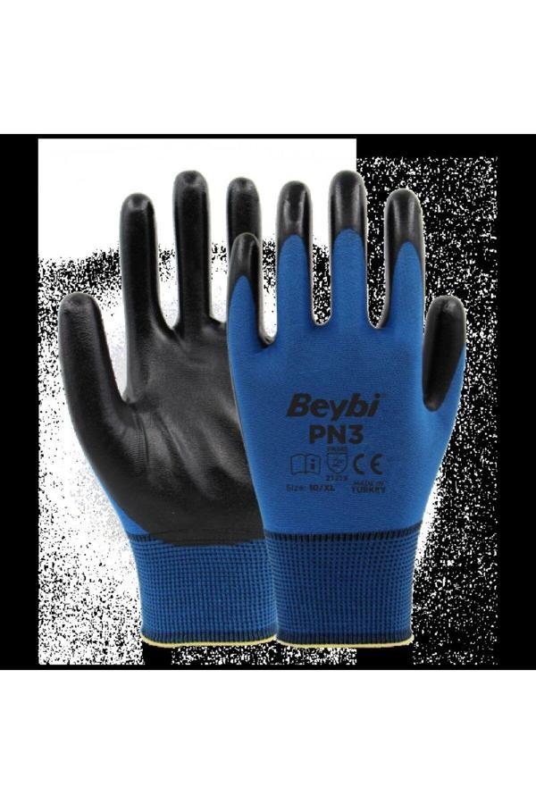 Beybi Pn3 Polyester Örme Nitril Eldiven 12 Adet - Image 1
