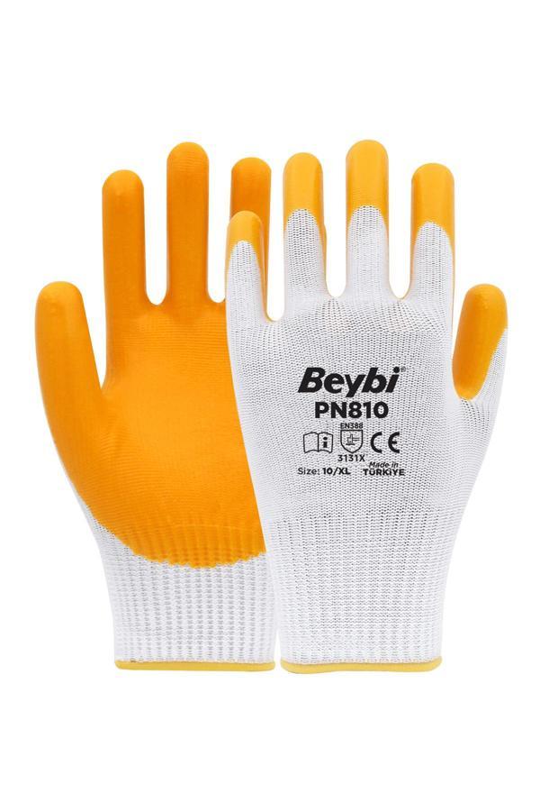 Beybi Pn810 Polyester Örme Nitril Eldiven 10 Adet - Image 1