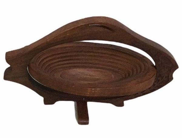 Ahşap Katlanır Şekerlik Meyvelik 30x20 cm. M002 - Image 1