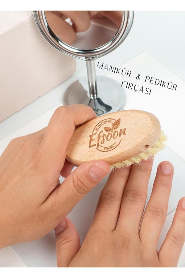 Efsoon Organics El Ve Tırnak Bakımı Fırçası Manikür Ve Pedikür Fırçası Doğal Kıllı Fırça - Image 1