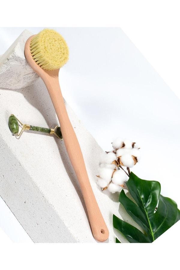 Efsoon Organics Sert Kıllı Sırt Fırçası Selülit Fırçası Doğal Agave Kaktüs Vegan Duş Fırçası Yuvarlak - Image 1