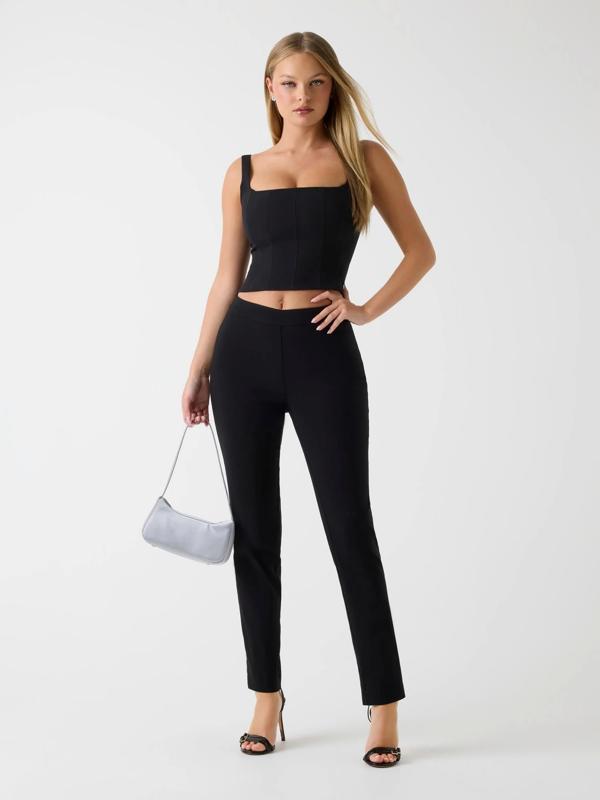 Guess Creta Kadın Siyah Slim Fit Pantolon W5BB18W2362-JBLK - Image 1
