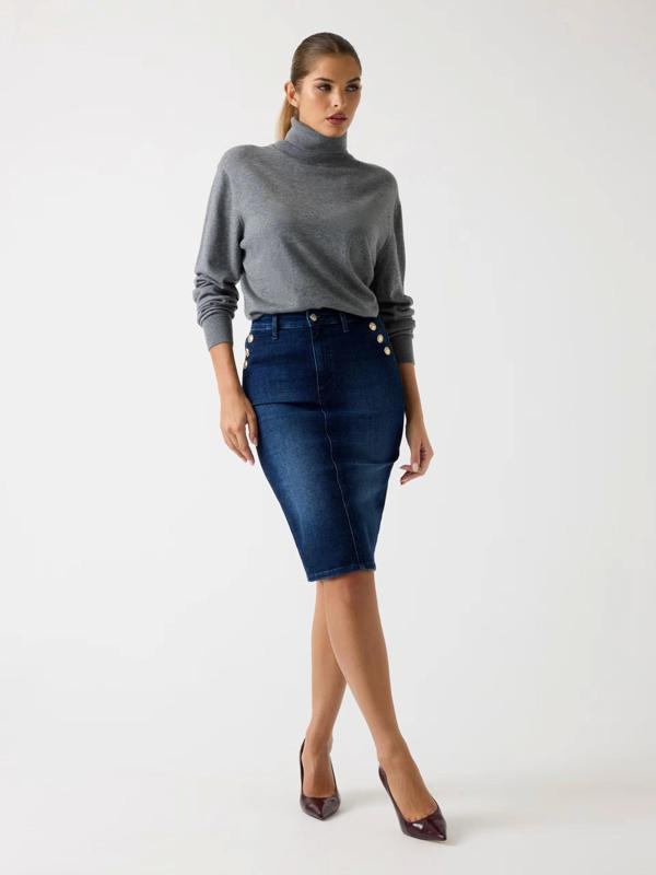 Guess Riley Kadın Lacivert Kalem Etek W5BD1TD0791-NOF4 - Image 1