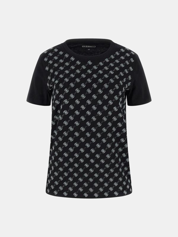 Guess Allover Kadın Siyah Regular Fit T-Shirt W5BI21I3Z14-JBLK - Image 1