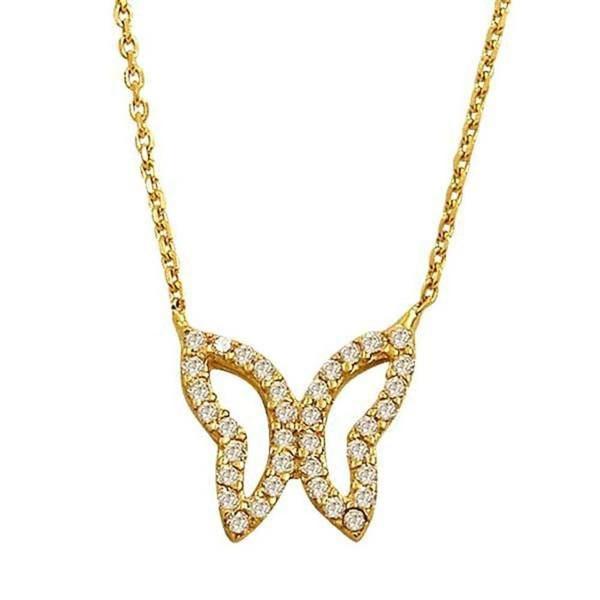 Kelebek Kolye 2,09 Gram 14 Ayar Altın - Image 1