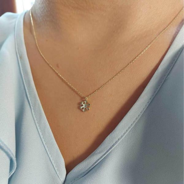 Kar tanesi altın kolye 1.25 gram - Image 1