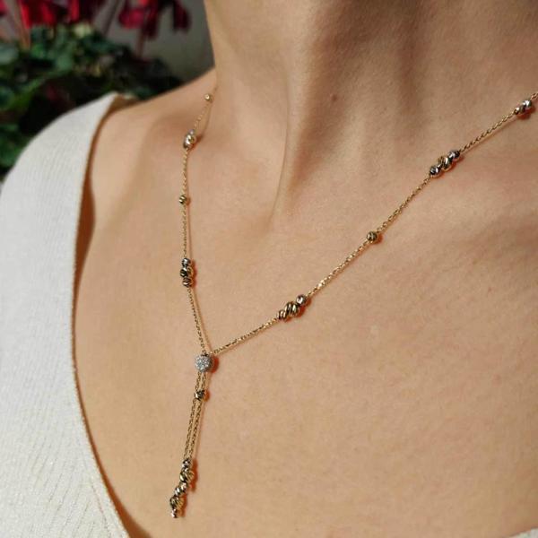 Dorikalı püsküllü altın kolye - Image 1