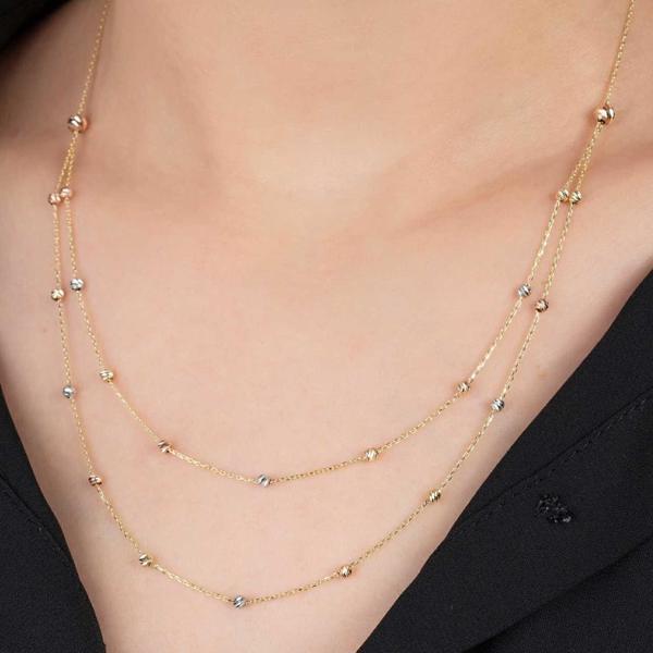 Altın dorika kolye iki sıralı - Image 1