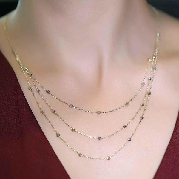 Altın dorikalı 3 sıralı kolye 3.80 gram - Image 1