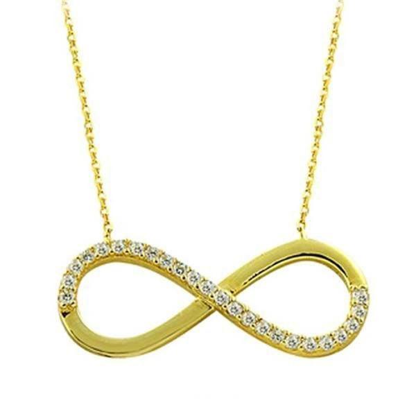 Kolye Yarı Taşlı Sonsuzluk 2,40 Gram 14 Ayar Altın - Image 1