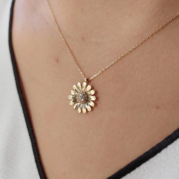 14 ayar altın papatya kolye 2.50 gram - Image 1