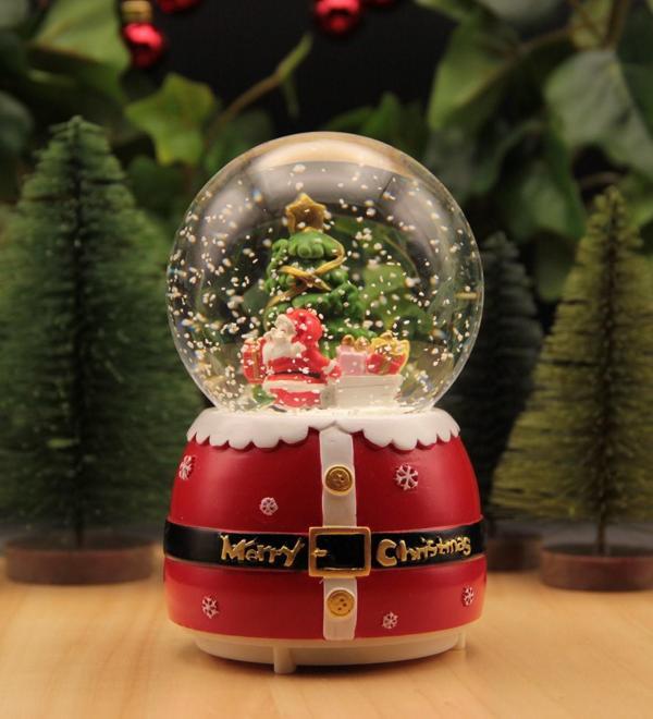  Yılbaşı Kar Küresi Noel Işıklı ve Müzikli Christmas Noel Baba ve Kardan Adam kurdela - Image 1