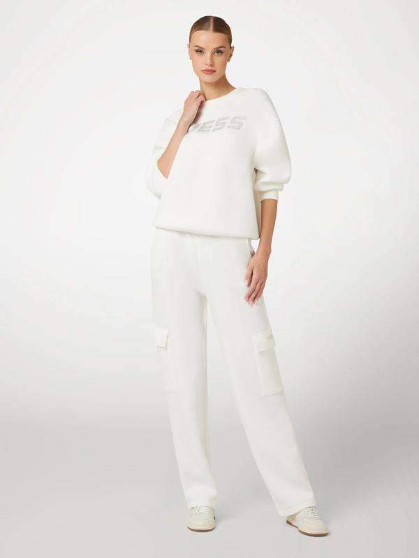 Guess Cecilia Kadın Krem Aktif Scuba Sweatshirt V4BQ15K7UW2-G6K5 - Image 1