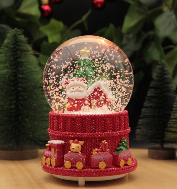 Yılbaşı Kar Küresi Noel Işıklı ve Müzikli Christmas Noel Baba ve Kardan Adam - Image 1
