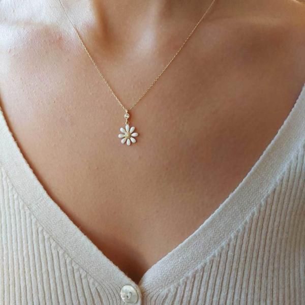 Altın papatya kolye 1.60 gram - Image 1