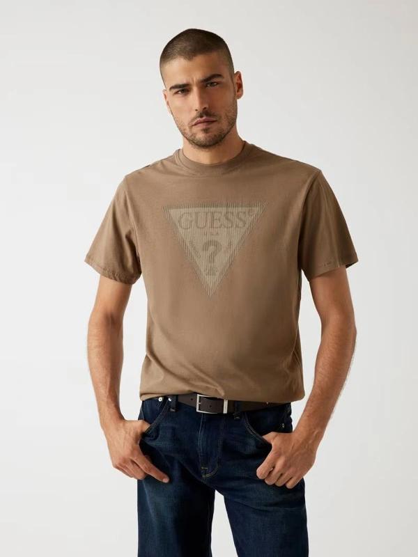 Guess Triangle Erkek Kahverengi Regular Fit T-Shirt M5BI04I3Z14-A13K - Image 1