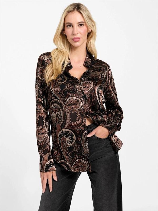 Guess Clarisse Kadın Çok Renkli Relaxed Fit Gömlek W5BH78W2770-P1WT - Image 1