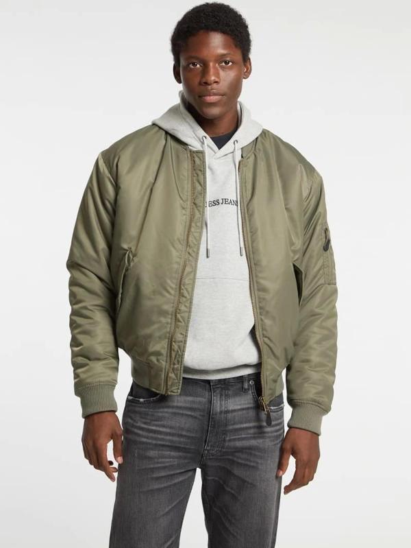 Guess Gj Bomber Erkek Haki Bomber Ceket M5RL81WHAA2-G8EV - Image 1