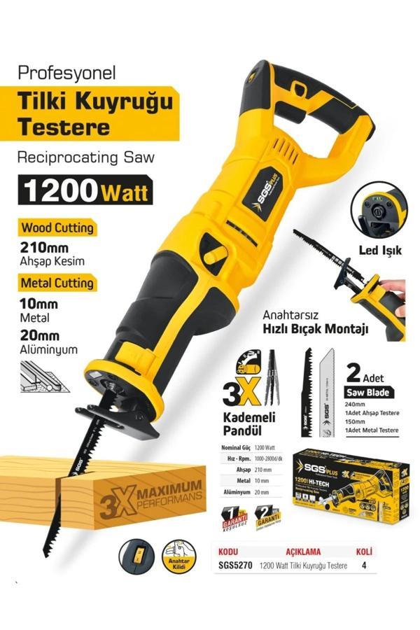 Sgs Sgsplus Sgs5270 1200 Watt Elektrikli Tilki Kuyruğu Testere - Image 1