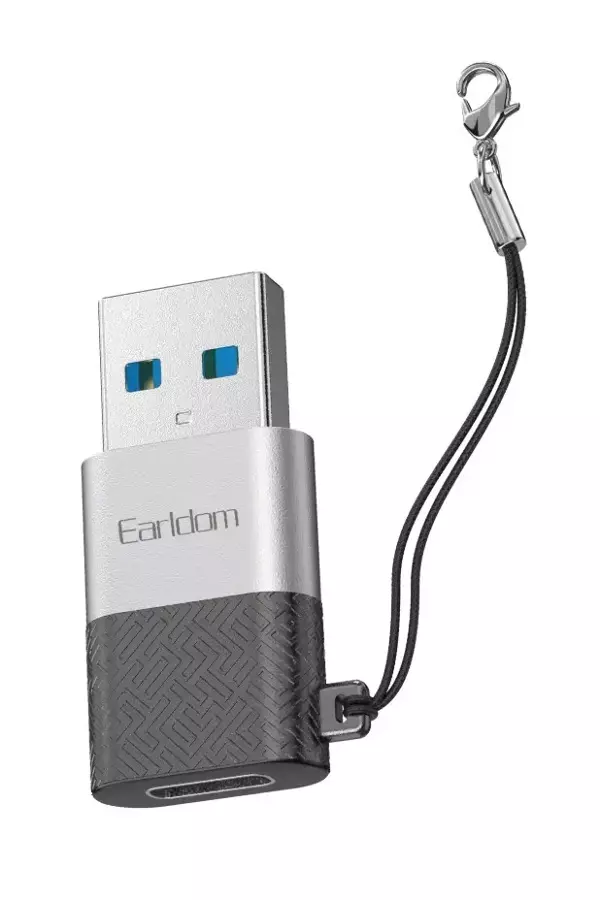 Earldom Tak Çalıştır USB to Type-C Dönüştürücü-Gri - Image 1
