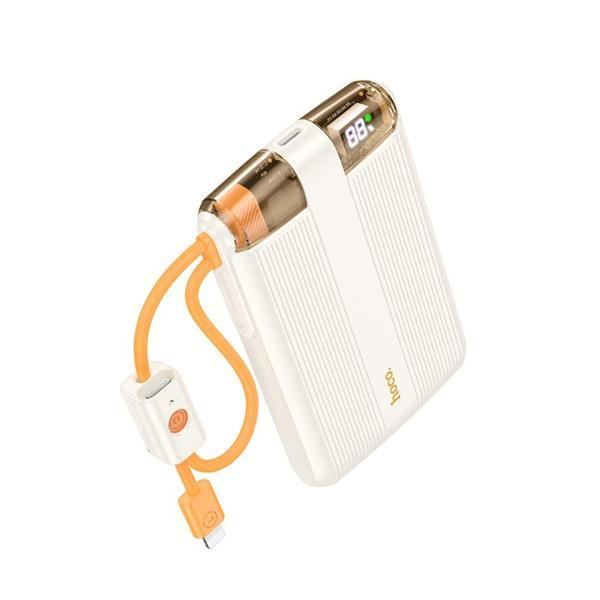 Hoco Dual Kablolu 20W 10000 mAh Powerbank-Beyaz - Image 1