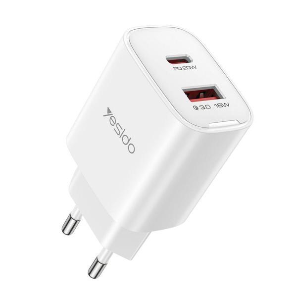 Yesido 20W Type-C/QC 3.0 USB Çıkışlı Şarj Cihazı - Image 1