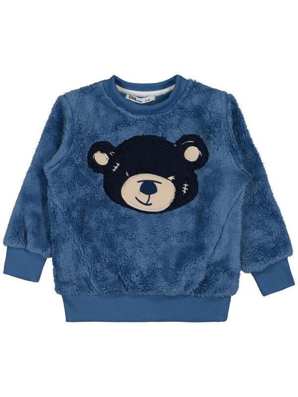 4164 Civil Boys Ayı Nakışlı 2-5 Yaş Sweatshirt - Mavi5-6 Yaş - Image 1