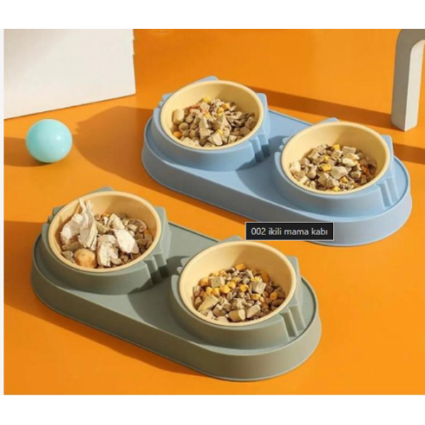 Mikopet Çift Bölmeli Mama ve Su Kabı - Image 1