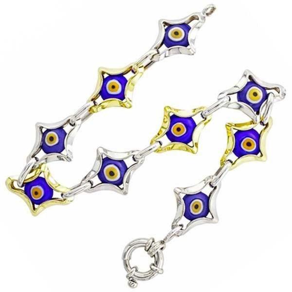 Yıldız Motifli Nazarlı14 Ayar Altın Bileklik - Image 1