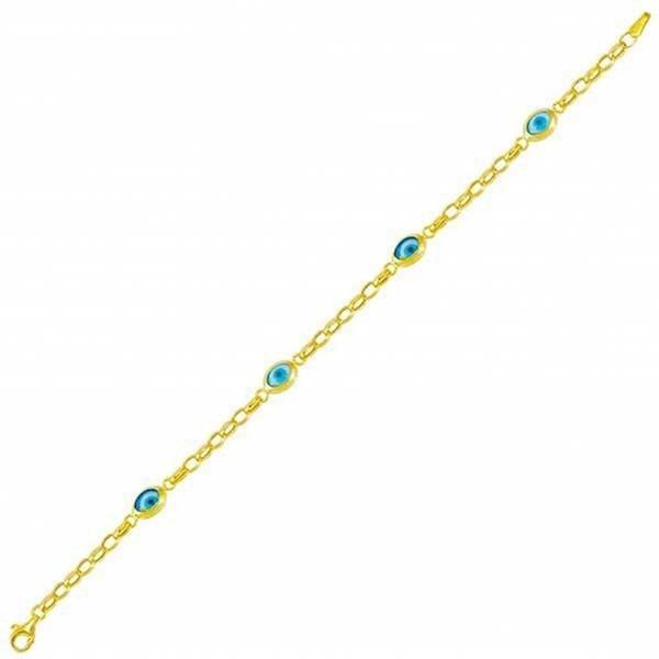 Dörtlü Turkuaz Göz 14 Ayar Altın Bileklik - Image 1