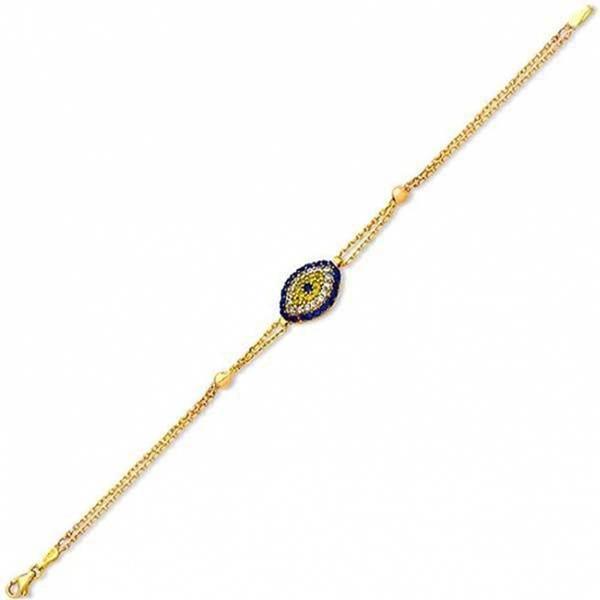 Badem Göz 14 Ayar Altın Sinyora Bileklik - Image 1