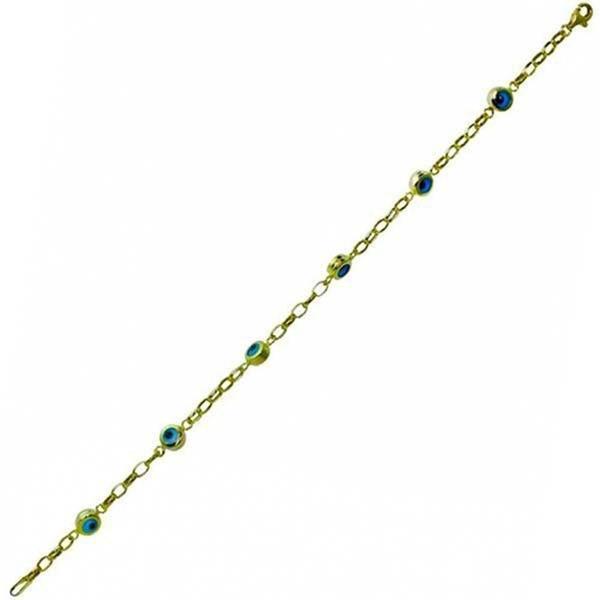 6 Göz Boncuklu 14 Ayar Altın Bileklik - Image 1