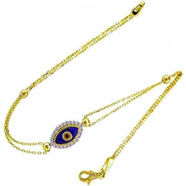 Çekik Göz Motifli 14 Ayar Altın Bileklik - Image 1