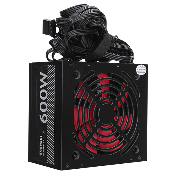 EVEREST EPS-600A, Peak 600W, 12cm Fan, ATX, Aktif PFC, GAMING Power Supply (PSU) Bulk - Image 1
