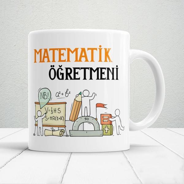Matematik Öğretmeni Yazılı Öğretmenler Günü Hediyelik Baskılı Kupa - Image 1