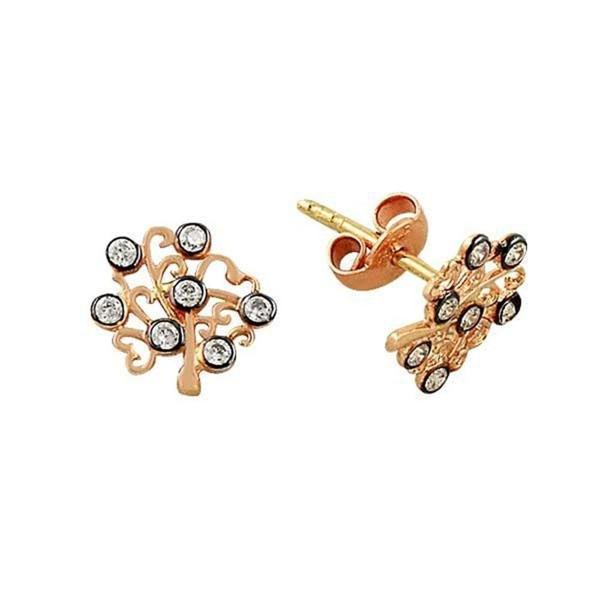 Küpe Soyağacı Rose 0,74 Gram 14 Ayar Altın - Image 1