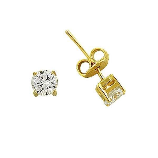 Küpe Tektaş Kare 1,09 Gram 14 Ayar Altın - Image 1