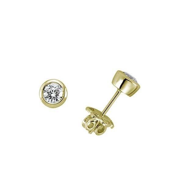 Küpe Top Tek Taş 1,44 Gram 14 Ayar Altın - Image 1