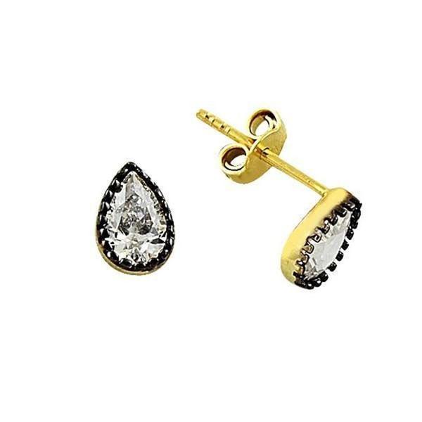 Küpe Rodajlı Damla 1,23 Gram 14 Ayar Altın - Image 1