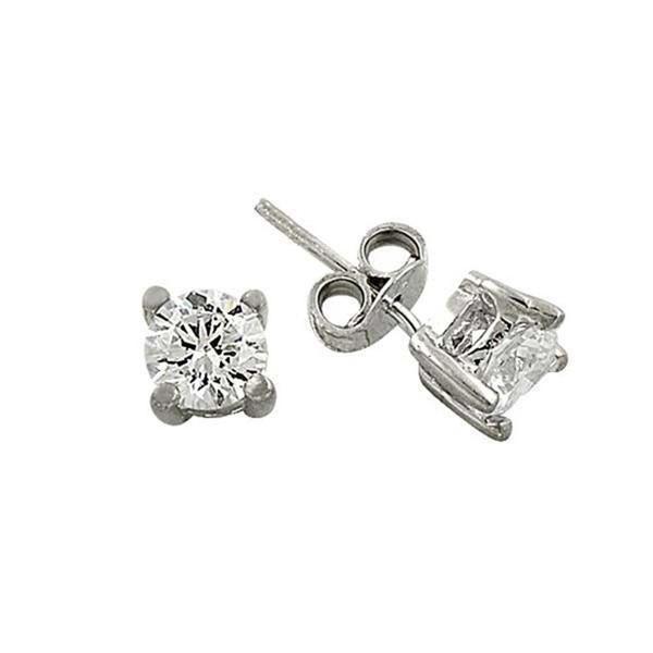 Küpe Tektaş Beyaz 1,85 Gram 14 Ayar Altın - Image 1