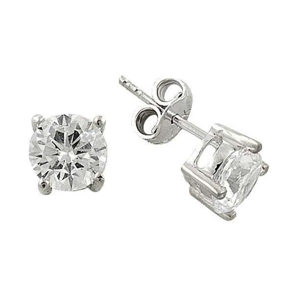 Küpe Tektaş Beyaz 2,34 Gram 14 Ayar Altın - Image 1