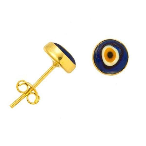 Küpe Nazar Boncuğu 0,80 Gram 14 Ayar Altın - Image 1