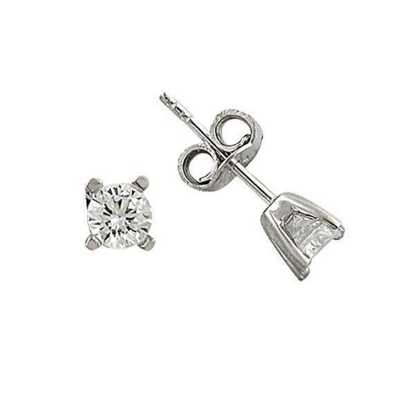 Küpe Tektaş Beyaz 1,22 Gram 14 Ayar Altın - Image 1