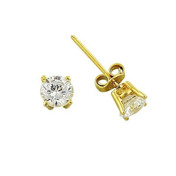 Küpe Tektaş Sarı 1,26 Gram 14 Ayar Altın - Image 1