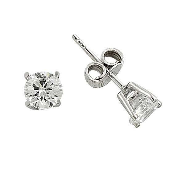 Küpe Tektaş Beyaz 1,35 Gram 14 Ayar Altın - Image 1