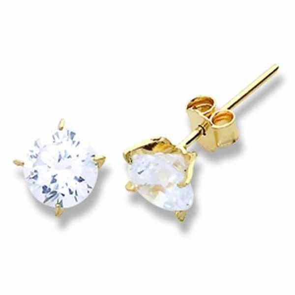 Küpe Tek Taş Tırnaklı Oval 1,15 Gram 14 Ayar Altın - Image 1