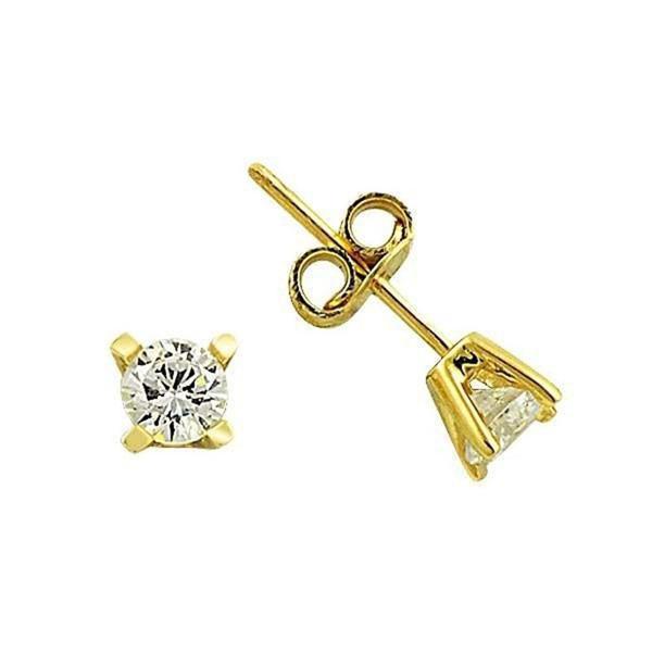 Küpe Tektaş Sarı 1,20 Gram 14 Ayar Altın - Image 1