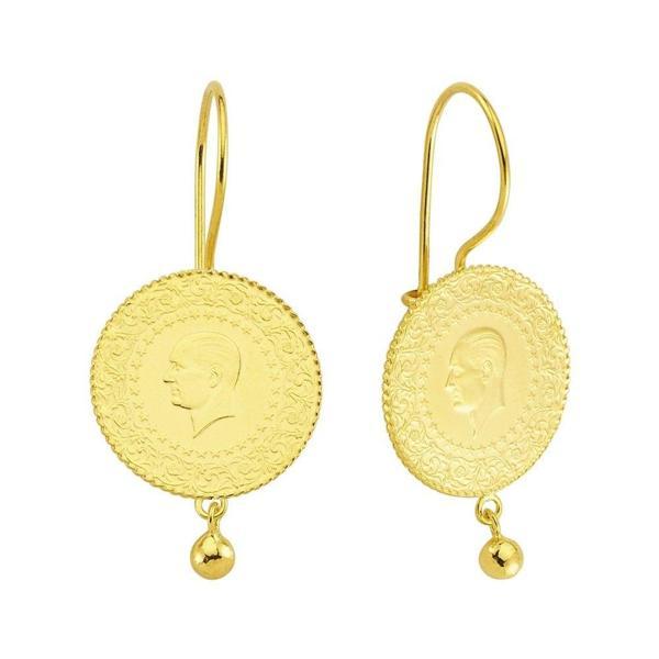 Çeyrekli Altınlı Damla Küpe 5,30 Gram 22 Ayar Altın - Image 1